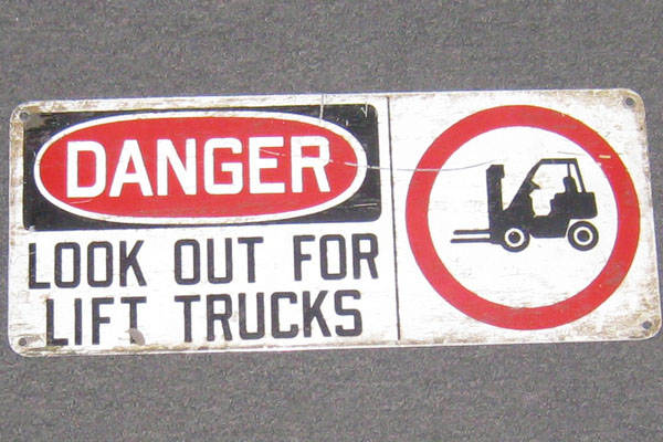 Sign-Danger Look Out For Forklift Trucks, stock number S-1377