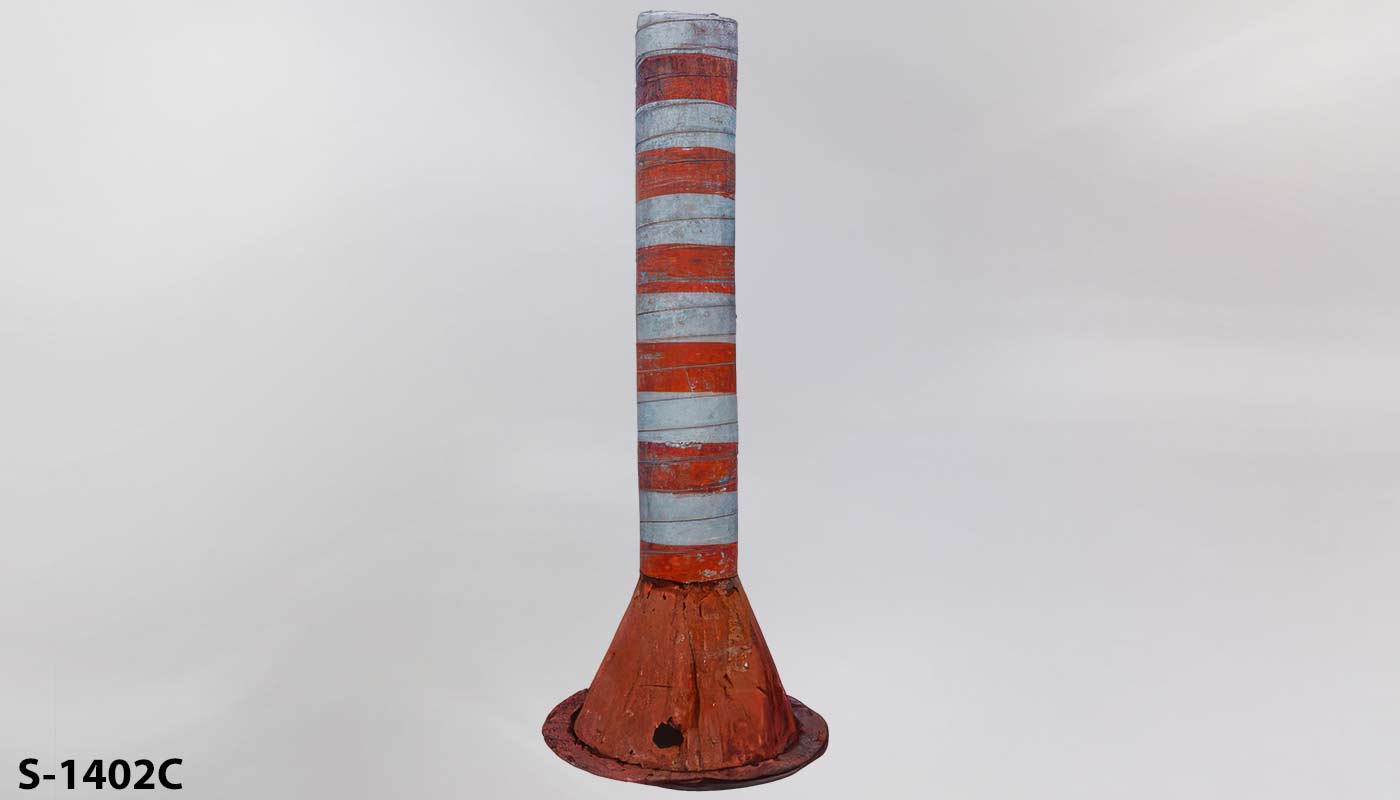 Steam vent/pipe on 44"dia fluted base, stock number S-1402c