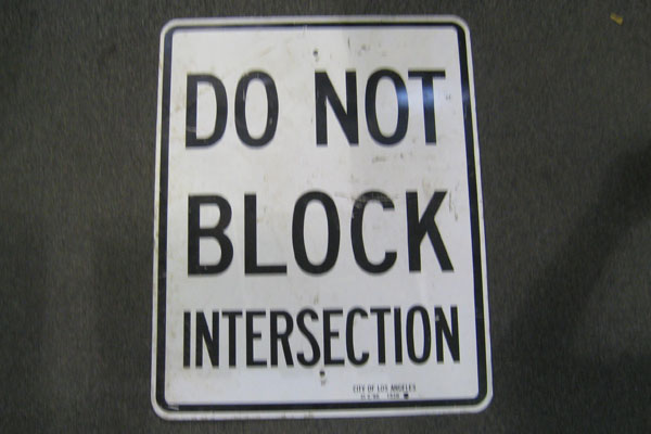 Sign-Do Not Block Intersection, stock number S-1440