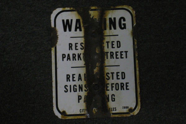 Sign-Warning- Restricted Parking Street, stock number S-1452