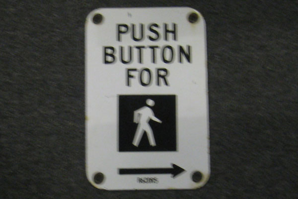 Sign-Push Button Wait For --->, stock number S-1456b