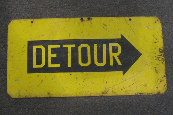 Sign-Detour Left arrow, stock number S-1471