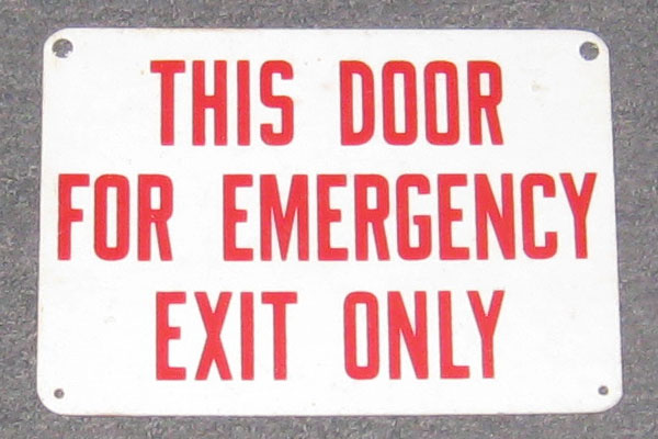 Sign-This Door For Emergency Exit Only, stock number S-1547