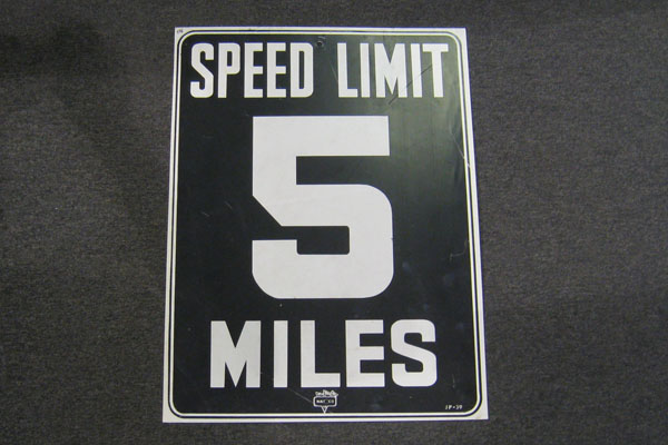 Sign-Speed Limit 5 Miles, stock number S-1597