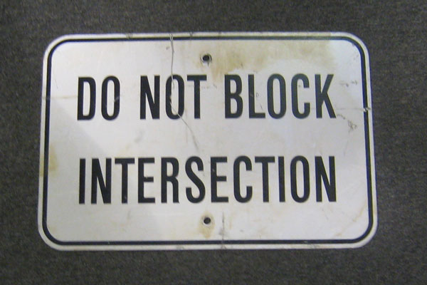 Sign-Do Not Block Intersection, stock number S-1626