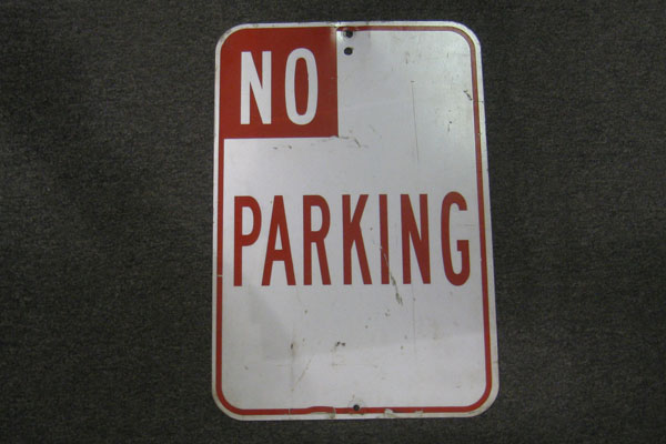 Sign-No Parking" red/wht metal 12" x 18", stock number S-1632