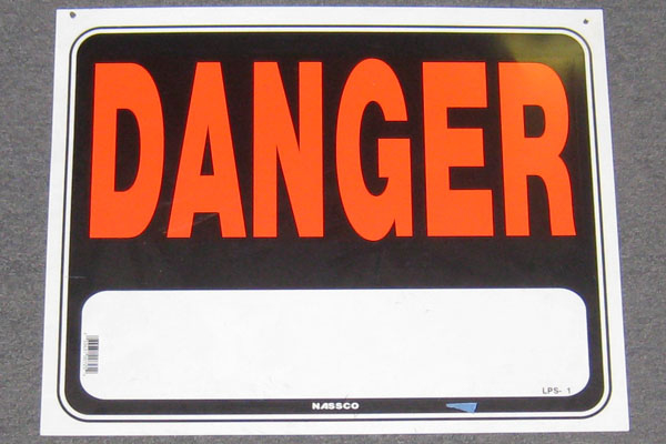 Sign-Danger, stock number S-1726