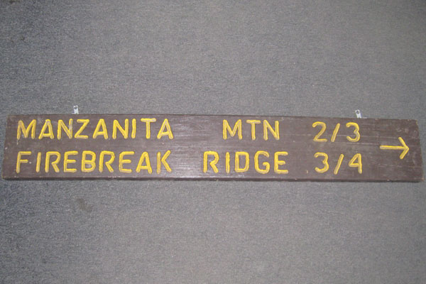 Sign-Manzanita Mtn 2/3 ---> ..., stock number S-1871