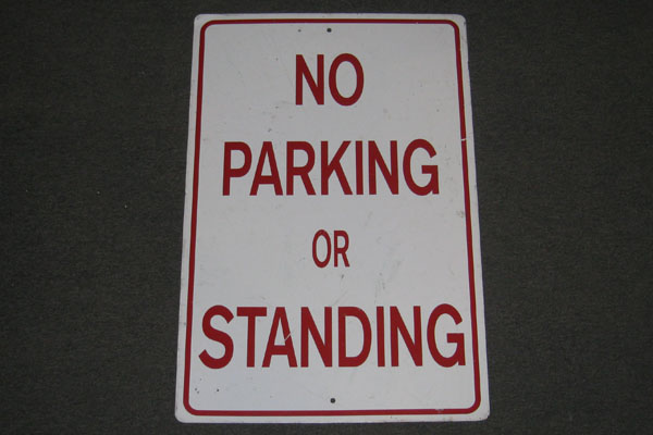 Sign-No Parking or Standing, stock number S-2011
