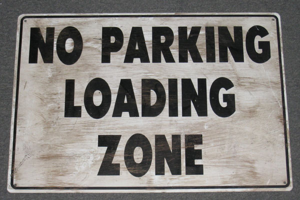 Sign-No Parking Loading Zone, stock number S-2022