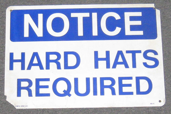 Sign-Notice Hard Hats Required, stock number S-2024