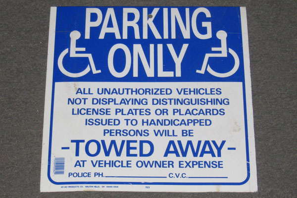 Sign-Parking Only, stock number S-2025