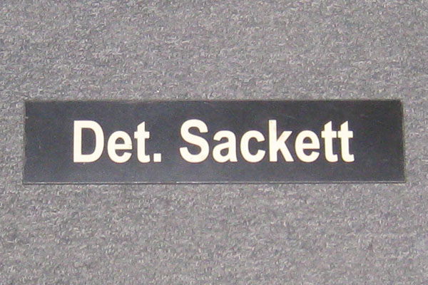 Sign-Det. Sackett, stock number S-2044b