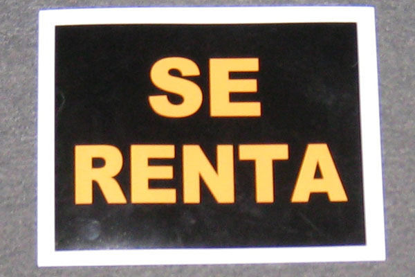Sign-Spanish-Se Renta, stock number S-2066c