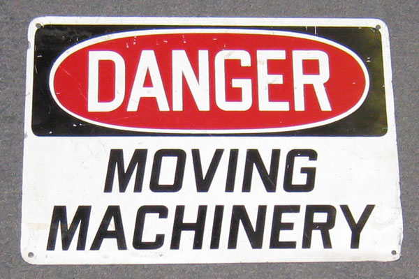Sign-Danger Moving Machinery, stock number S-2068