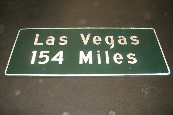 Sign-Las Vegas 154 Miles, stock number S-2092
