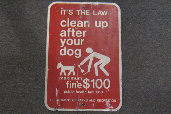 Sign-It's The Law Clean Up After Your Dog Maximum Fine $100, stock number S-2118