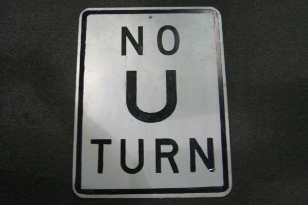 Sign-No U Turn, stock number S-2124
