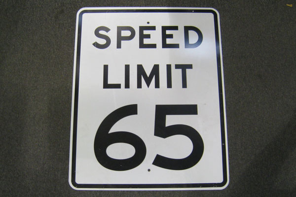 Sign-Speed Limit 65, stock number S-2142