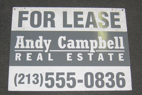 Sign-For Lease Andy Campbell Real Estate..., stock number S-2149