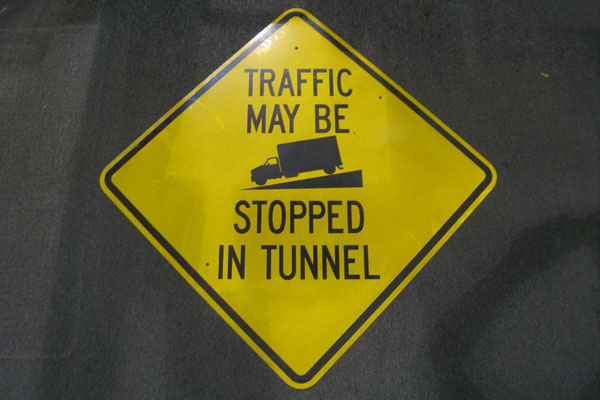 Sign-Traffic May Be Stopped In Tunnel, stock number S-2157