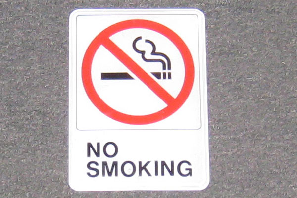Sign-No Smoking - w/ international symbol for no smoking, stock number S-2165