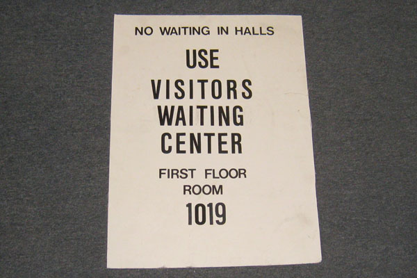 Sign-No Waiting In Halls, stock number S-2240