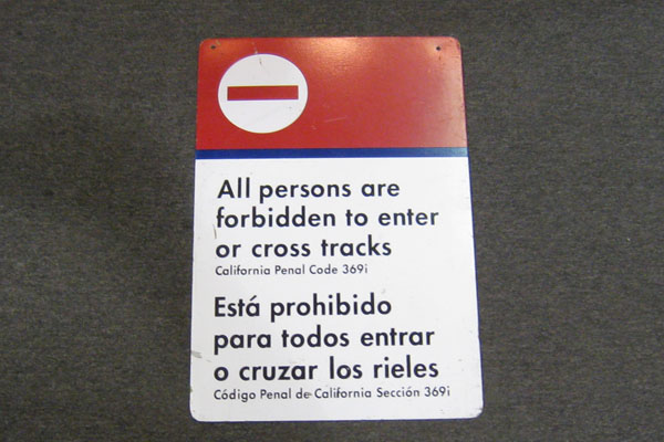 Sign-Do Not Enter Or Cross Tracks, stock number S-2314