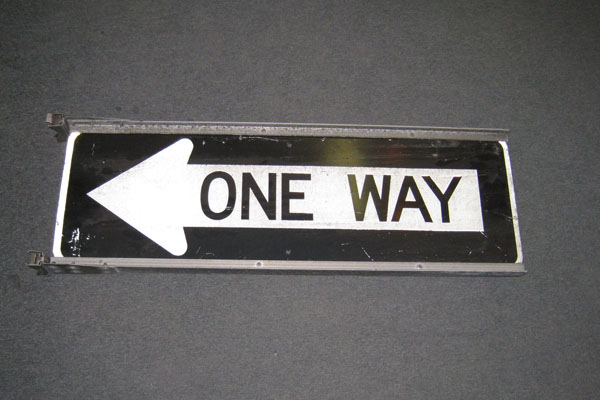 Sign-One Way --> w/ pole mounting frame, stock number S-2331