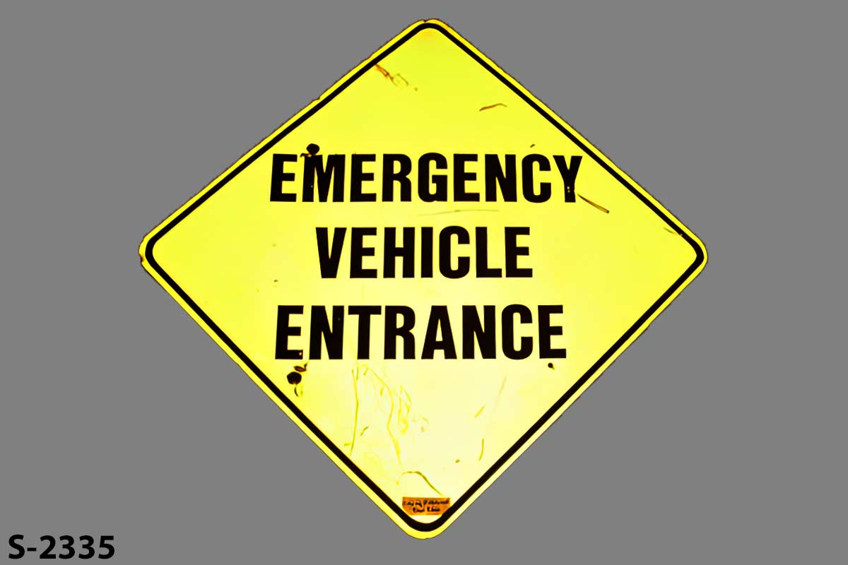 Sign-Emergency Vehicle Entrance, stock number S-2335