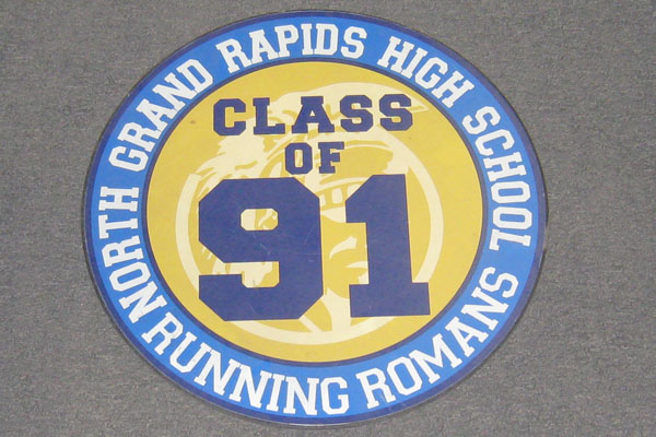 Sign-North Grand Rapids High School Running Romans Class of 91, stock number S-2354