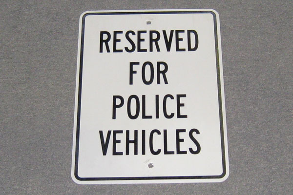 Sign-Reserved for police vehicles, stock number S-2364