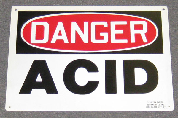 Sign-Danger Acid, stock number S-2397