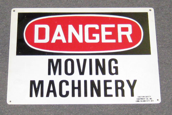 Sign-Danger Moving Machinery, stock number S-2398