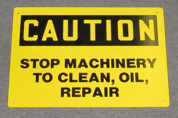Sign-Caution Stop Machine To Clean.., stock number S-2413