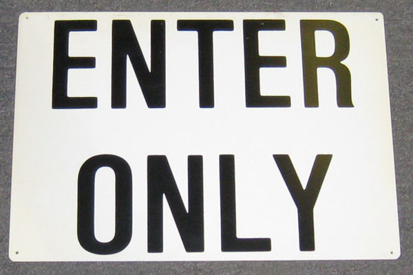 Sign-Enter Only, stock number S-2418