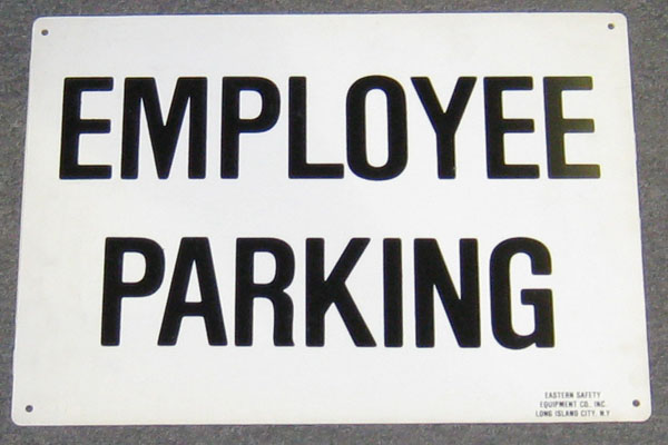 Sign-Employee Parking, stock number S-2420