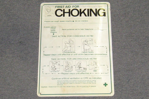 Sign-First Aid Choking, stock number S-2434