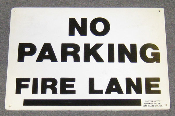 Sign-No Parking Fire Lane, stock number S-2437