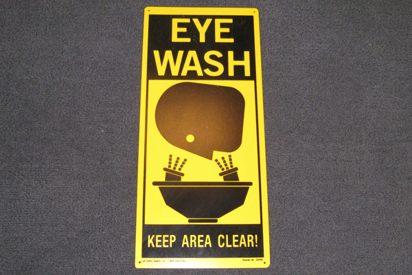 Sign-Eye wash keep area clear! w/ symbol for eyewash, stock number S-2476