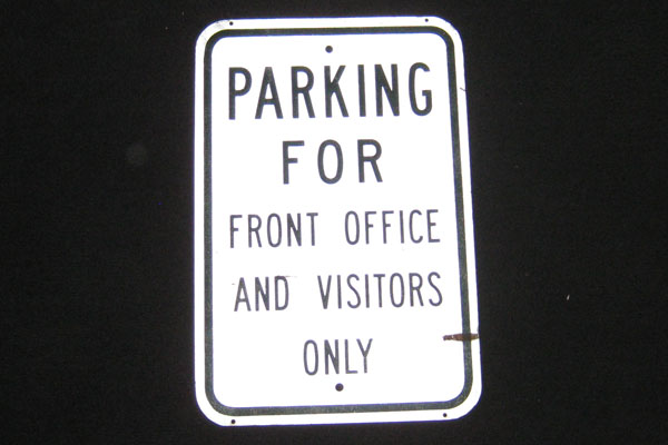 Sign-Parking for front office and visitors only, stock number S-2477