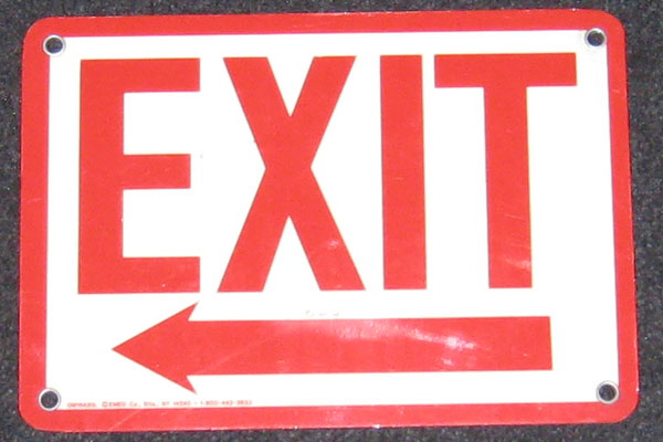 Sign-Exit <---, stock number S-2484