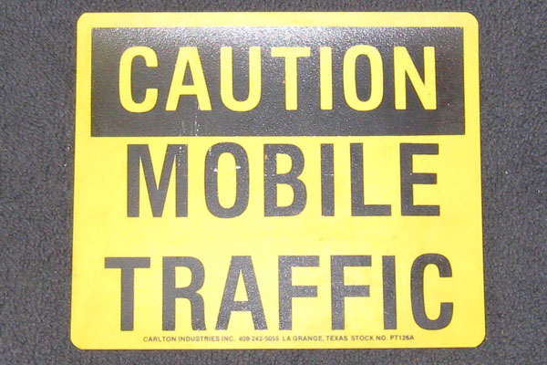 Sign-Caution mobile traffic, stock number S-2487