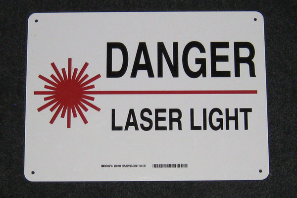 Sign-Danger Laser Light, stock number S-2521
