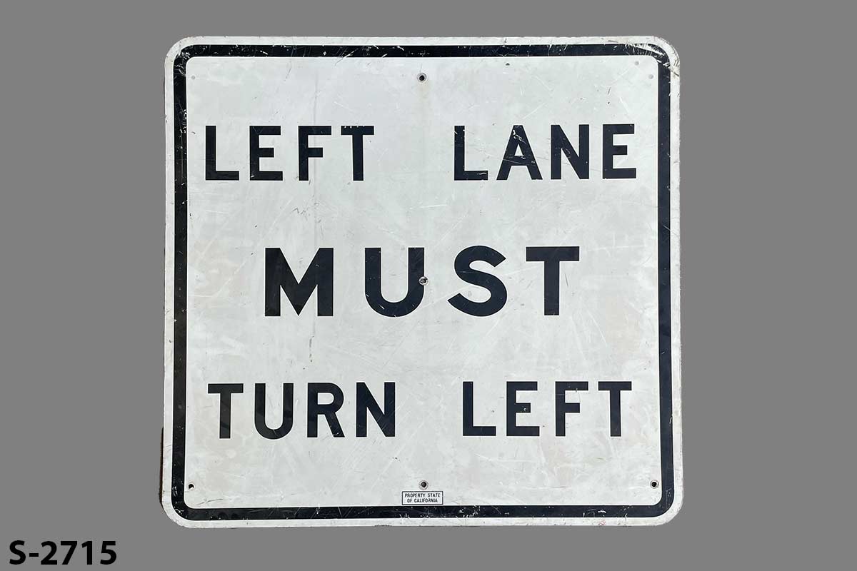 Sign-Left Lane Must Turn Left, stock number S-2715