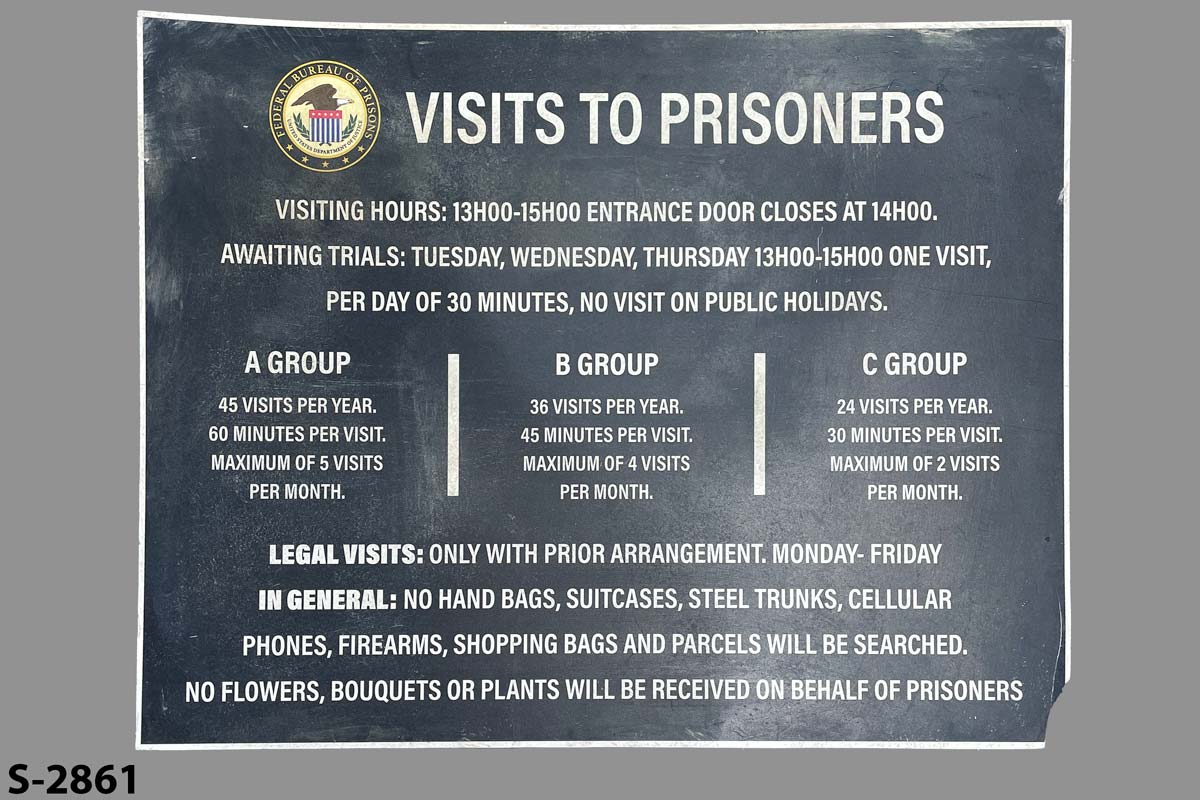 Sign-Visits To Prisoners, stock number S-2861