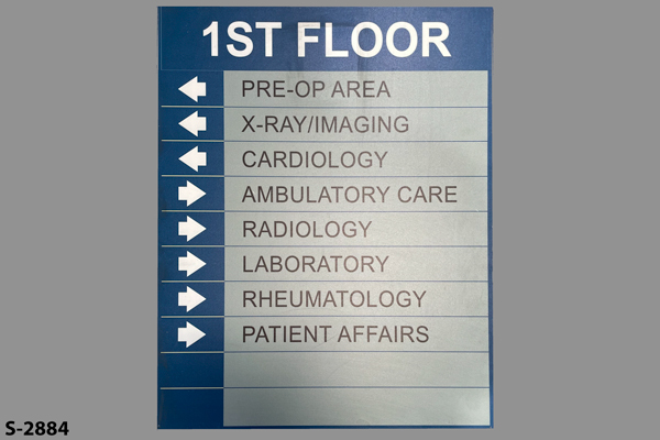 Sign-Hospital-1st Floor- <--Pre Op, stock number S-2884