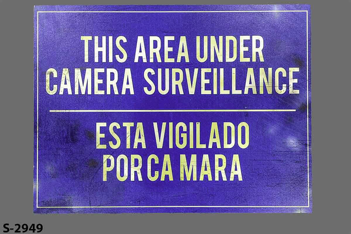 Sign-English/Spanish-This Area Under Camera Surveillance Esta Vigilado Por, stock number S-2949