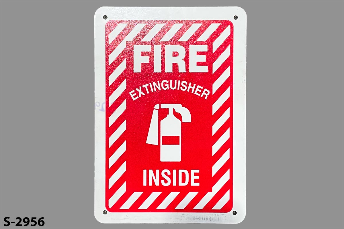 Sign-Fire Extinguisher Inside, stock number S-2956