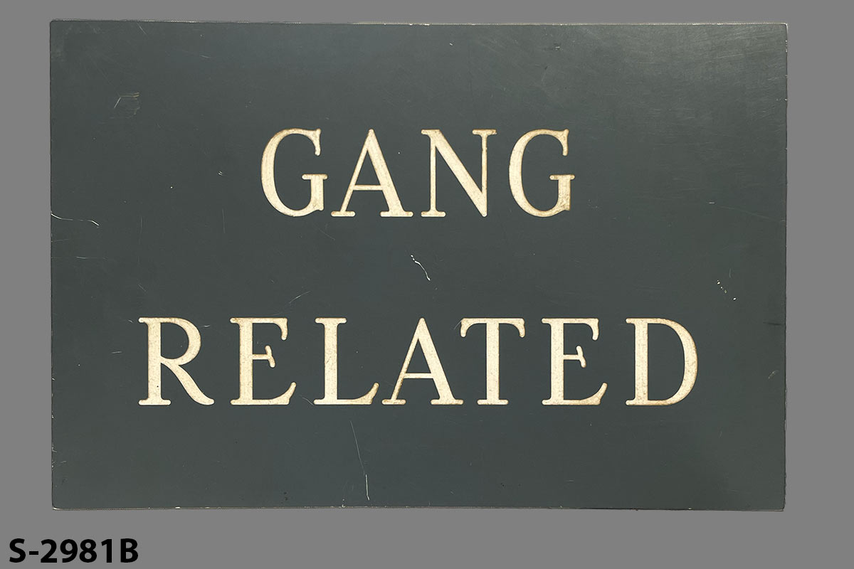 Sign-Gang Related, stock number S-2981b